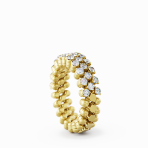 ANELLO MULTIMISURA IN ORO GIALLO 18KT CON DIAMANTI - immagine 2