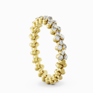 ANELLO MULTIMISURA IN ORO GIALLO 18KT CON DIAMANTI - immagine 3