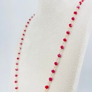 Collana rosario rosso in arg925 rosè Alisei - immagine 3
