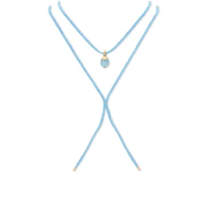PENDENTE "AZURE" IN ORO, DIAMANTI E ACQUAMARINA MILK