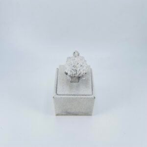 Anello tartaruga in oro bianco 18KT con diamanti e zaffiri