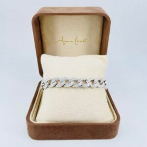 Bracciale groumette in oro bianco 18KT con diamanti Gianni Carità
