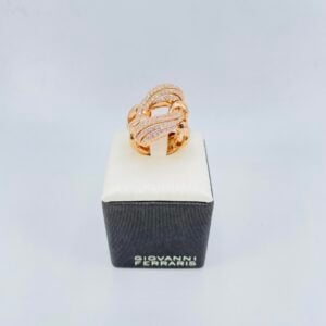 Anello groumette in oro rosa 18KT con diamanti Giovanni Ferraris
