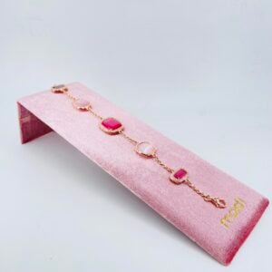Bracciale in arg925 con quarzi rosa e zirconia Madì