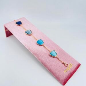 Bracciale in arg925 con quarzi azzurri Madì