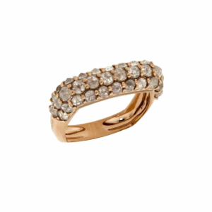 Fedina squadrata in oro rosa 18KT con diamanti ice Giovanni Ferraris