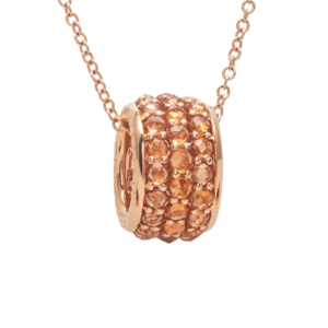 Collana in oro rosa 18KT con zaffiri orange