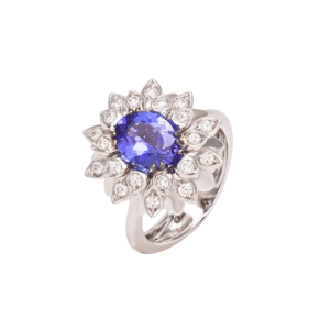 Anello in oro bianco 18KT con tanzanite e diamanti Giovanni Ferraris
