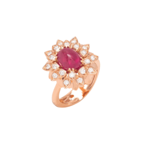 Anello in oro rosa 18KT con rubino e diamanti Giovanni Ferraris
