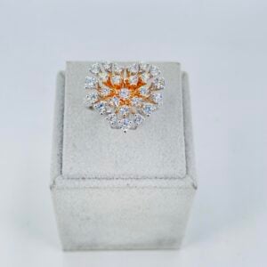 Anello a cuore in oro bianco e rosa 18KT con diamanti - immagine 5