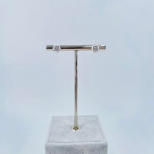 Orecchini punto luce a cipollina in oro bianco 18KT con diamanti