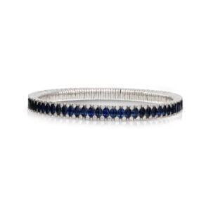 BRACCIALE EXTENSIBLE IN ORO BIANCO 18KT CON ZAFFIRI E DIAMANTI
