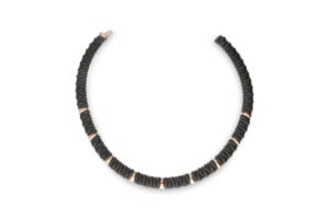 GIROCOLLO IN ORO ROSA 18KT E CERAMICA NERA