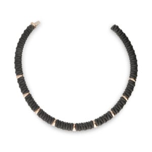 GIROCOLLO IN ORO ROSA 18KT E CERAMICA NERA