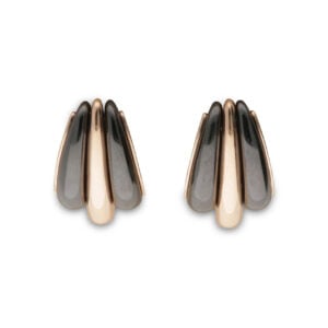 ORECCHINI IN ORO GIALLO 18KT CON CERAMICA NERA