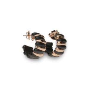 ORECCHINI IN ORO GIALLO 18KT CON CERAMICA NERA