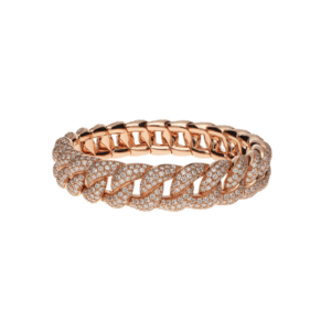 BRACCIALE EXTENSIBLE A GROUMETTE IN ORO ROSA 18KT CON DIAMANTI