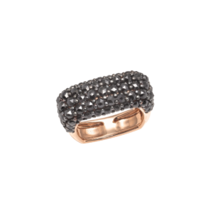 FEDINA IN ORO ROSA 18KT CON DIAMANTI NERI