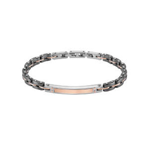 Bracciale in acciaio black e rosè