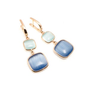 ORECCHINI CON CRISTALLO DI ROCCA AZZURRO E BLUE JEANS