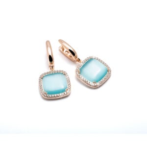 ORECCHINI CON CRISTALLO DI ROCCA AZZURRO E ZIRCONIA