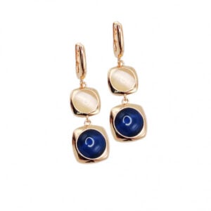 ORECCHINI CON CRISTALLO DI ROCCA BLU E GHIACCIO E ZIRCONIA