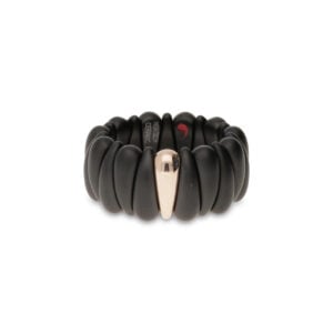 ANELLO EXTENSIBLE IN CERAMICA NERA E ORO ROSA 18KT