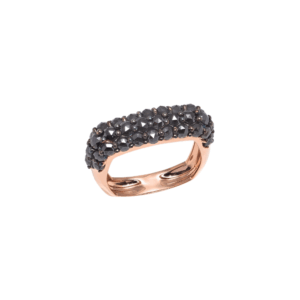 Anello in oro rosa 18kt con diamanti neri