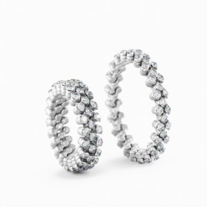 ANELLO MULTIMISURA IN ORO BIANCO 18KT CON DIAMANTI