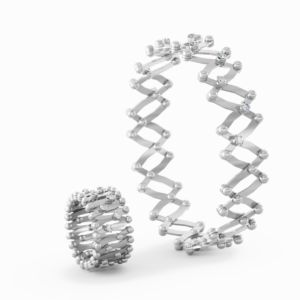 ANELLO BRACCIALE 1492 IN ORO BIANCO 18KT CON DIAMANTI