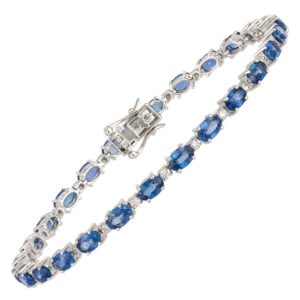 BRACCIALE IN ORO BIANCO 18KT CON ZAFFIRI E DIAMANTI