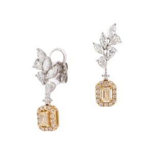 ORECCHINI IN ORO BIANCO E GIALLO 18KT CON DIAMANTI