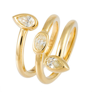 ANELLO IN ORO GIALLO 18KT CON DIAMANTI FANCY COLOR